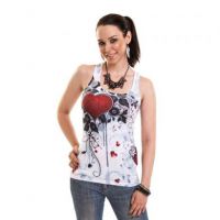  =ROSE HEART LACE VEST LADIES WHITE= - 