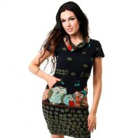  OWL TREE DRESS LADIES BLUE - 