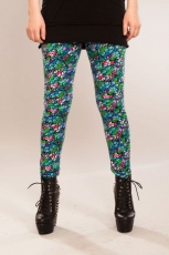  PRINTED LEGGINGS LADIES SPRING BLUE - 