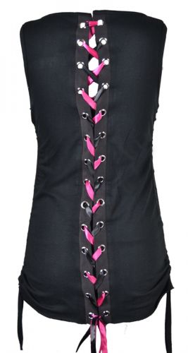  LB STITCHES VEST LADIES BLACK Evil Clothing 2245  2