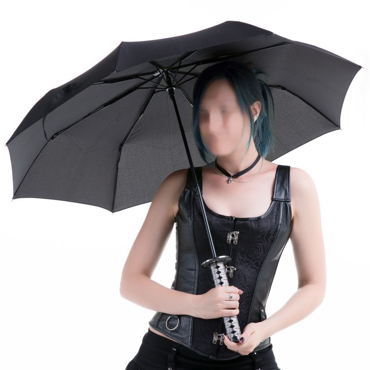  -   COMPACT NINJA UMBRELLA SILVER Evil Clothing COMPACT NINJA UMBRELLA SILVER  2