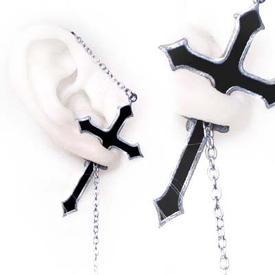    Impalare Cross (single) (Earring) Alchemy Gothic E280  2