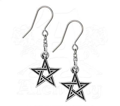  Black Star Earrings Alchemy Gothic E395  1