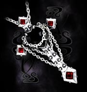 Кулон на цепочке Chain Croix De Cour Noir Alchemy Gothic p388 - маленькая картинка