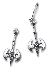 Серьги Double Axe miniatures (pair) Alchemy Gothic E5 - маленькая картинка