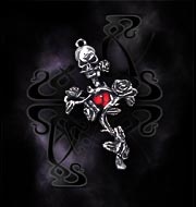  Rose thorn Cross Alchemy Gothic E130 -  