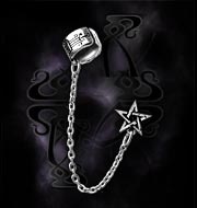 Вставка в ухо - пентаграмма Pentagram Cuff-stud Alchemy Gothic E196 - маленькая картинка