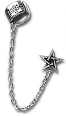 Вставка в ухо - пентаграмма Pentagram Cuff-stud Alchemy Gothic E196 - маленькая картинка