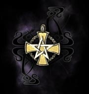 Кулон на цепочке - пентаграмма Magic Cross Alchemy Gothic P331 - маленькая картинка
