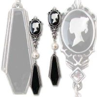 Серьги Coffin Drop Cameos (studs; pair) Alchemy Gothic E300 - маленькая картинка
