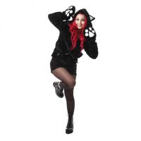  ANGEL KITTY HOOD LADIES BLACK - 
