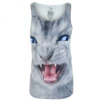  ANGRY KITTEN VEST LADIES WHITE - 
