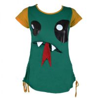  MONSTER FACE TOP LADIES GREEN/YELLOW - 
