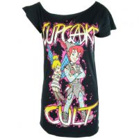  PUNK REBEL OFF SHOULDER T LADIES BLACK - 