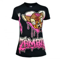  ZAMBIE HEART T LADIES BLACK - 
