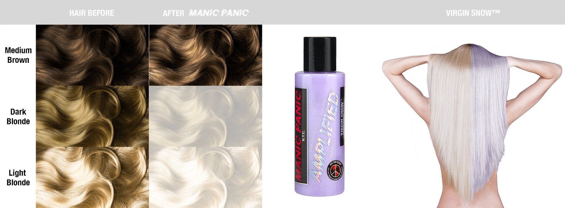 Усиленная белая краска для волос Manic Panic Virgin Snow™ Manic Panic ACR91033 Изображение 10