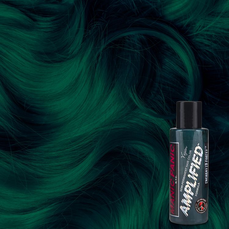 Усиленная темно зеленая краска для волос Manic Panic =Enchanted Forest™ - Amplified™ Squeeze Bottle= - Изображение