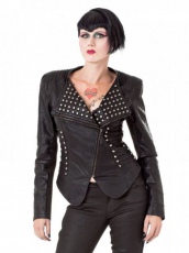  Cropped studded Leather Jacket Queen Of Darkness JA1-268_12 -  
