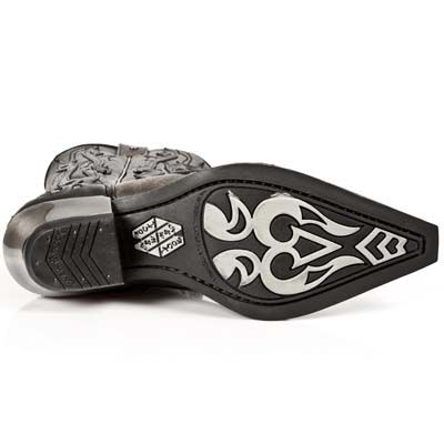  BUFALO NEGRO ARCILLA CUERO WEST NEGRO ACERO T ACE New Rock M.7921-C12  6