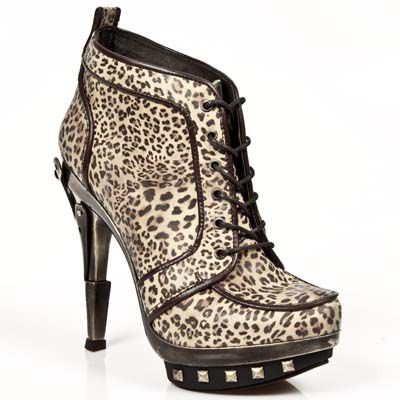 Ботильоны LEOPARDO ESTAMPADO MARRON BEIG PLAT ORO PUNK PI New Rock PUNK006-C1 Изображение 2