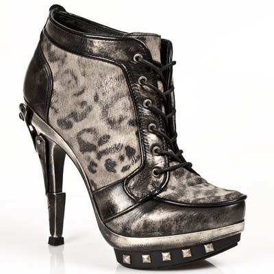  BOX OROMANE VELOUR LEOPARDO BEIG NEGRO PLAT ORO New Rock M.PUNK006-C3  2