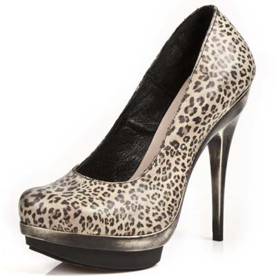  LEOPARDO ESTAMPADO MARRON BEIG PLAT ORO PUNK LI New Rock M.PUNK011-C1  2