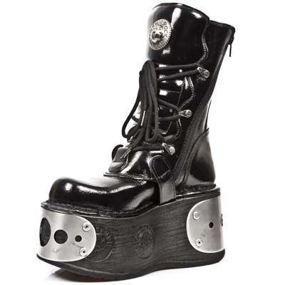  CHAROL ARRUGADO NEGRO PLATAFORMA SPACE New Rock M.1473-C1  4
