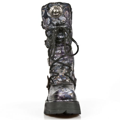  VINTAGE FLOWER LILA, PLANING NEGRO M8 ACERO New Rock M.373-S24  4
