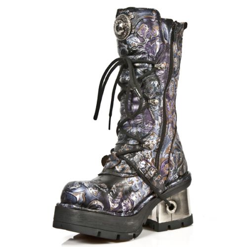  VINTAGE FLOWER LILA, PLANING NEGRO M8 ACERO New Rock M.373-S24  5