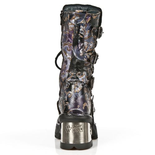  VINTAGE FLOWER LILA, PLANING NEGRO M8 ACERO New Rock M.373-S24  6