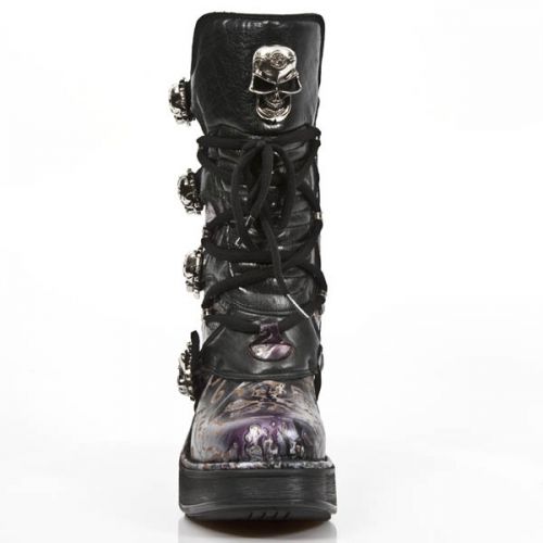  VINTAGE FLOWER LILA, ROCK NEGRO, PLATF. NRK SKULL New Rock M.8366-S6  4