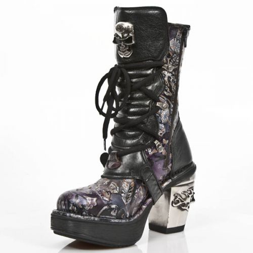  VINTAGE FLOWER LILA, ROCK NEGRO, PLATF. NRK SKULL New Rock M.8366-S6  5