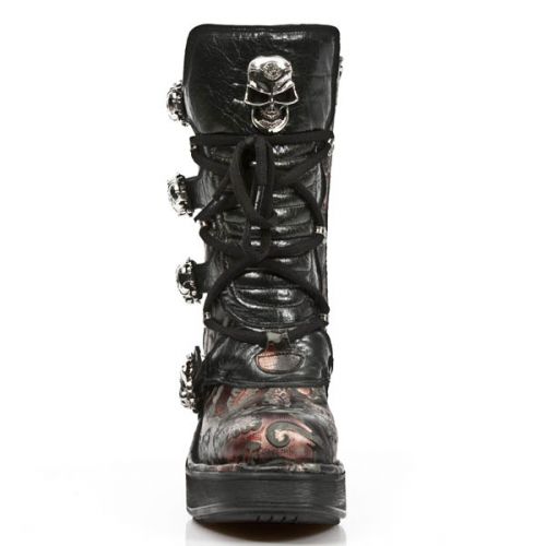  VINTAGE FLOWER ROJO, ROCK NEGRO, PLATAF. NRK SKULL New Rock M.8366-S7  4