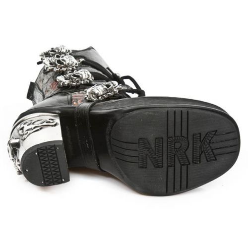  VINTAGE FLOWER ROJO, ROCK NEGRO, PLATAF. NRK SKULL New Rock M.8366-S7  7