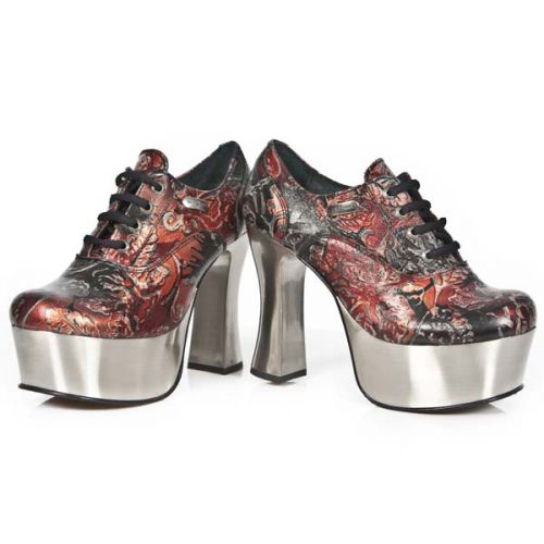  VINTAGE FLOWER ROJO, PLAFT. DARK ACERO New Rock M.DK004-S5  9
