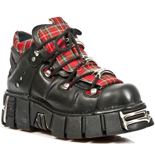  M.106T-C9 ITALI NEGRO TELA ESCOCESA ROJA TOWER NEGRO ACERO New Rock M.106T-C9  3
