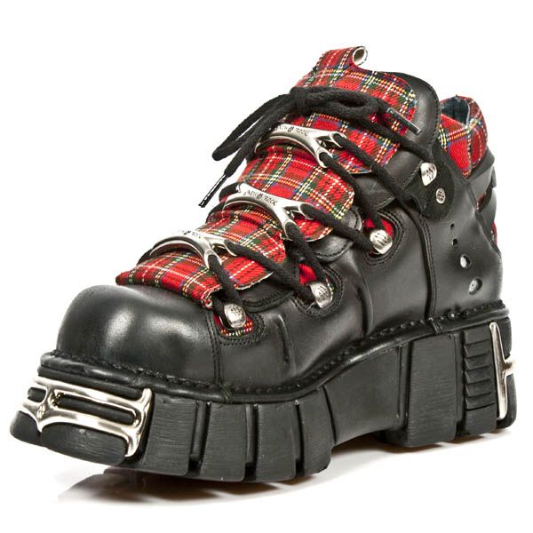  M.106T-C9 ITALI NEGRO TELA ESCOCESA ROJA TOWER NEGRO ACERO New Rock M.106T-C9  5