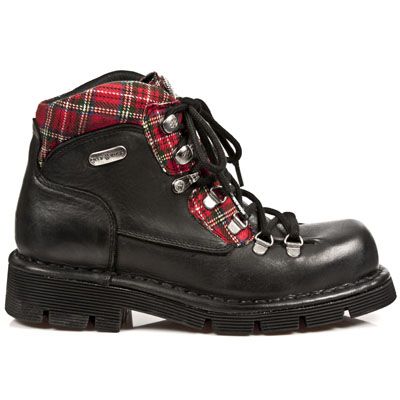  M.1344-C1 ITALI NEGRO TELA ESCOCESA ROJA PLANING NEGRO SIN New Rock M.1344-C1  2