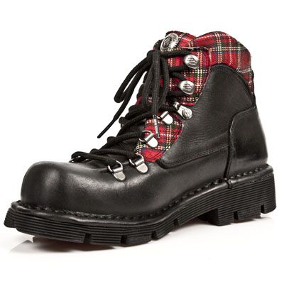  M.1344-C1 ITALI NEGRO TELA ESCOCESA ROJA PLANING NEGRO SIN New Rock M.1344-C1  5