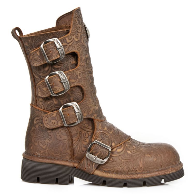 Ботинки M.1471-S23 VINTAGE FLOWER ALASKA CUERO, PLANING MARRON SIN New Rock M.1471-S23 Изображение 2