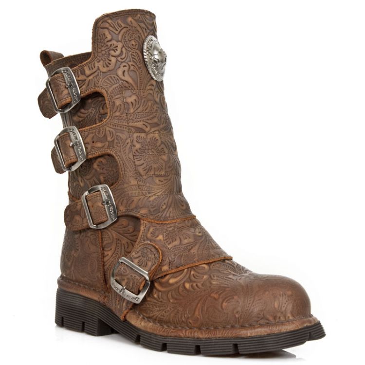 Ботинки M.1471-S23 VINTAGE FLOWER ALASKA CUERO, PLANING MARRON SIN New Rock M.1471-S23 Изображение 3
