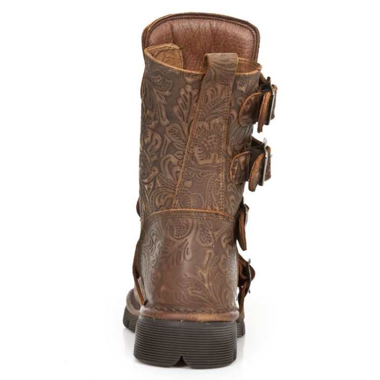 Ботинки M.1471-S23 VINTAGE FLOWER ALASKA CUERO, PLANING MARRON SIN New Rock M.1471-S23 Изображение 6