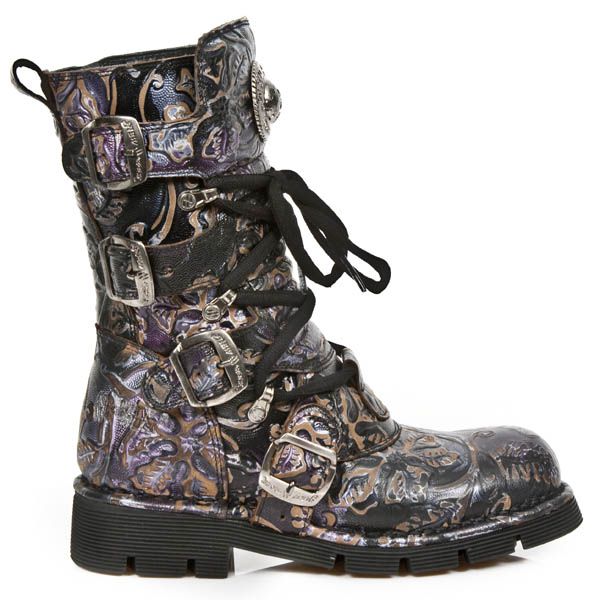  M.1473-S41 VINTAGE FLOWER LILA, PLANING NEGRO SIN COMFORT PL New Rock M.1473-S41  2