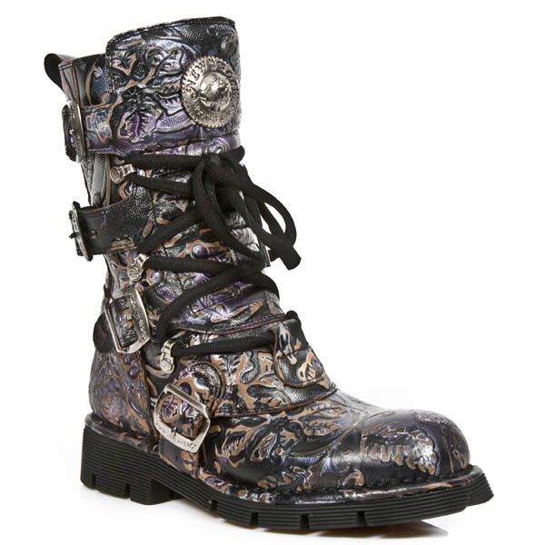  M.1473-S41 VINTAGE FLOWER LILA, PLANING NEGRO SIN COMFORT PL New Rock M.1473-S41  3
