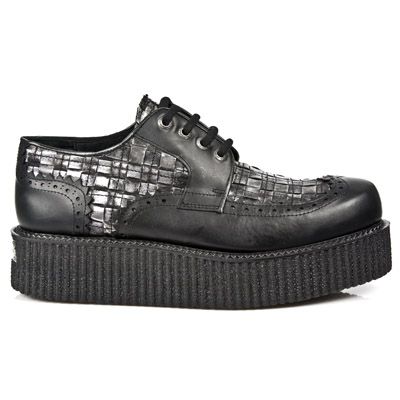  M.2414-C1 ITALI NEGRO TRENZADO BOX PLAMANE CREEPER NEGRO MAT New Rock M.2414-C1  1