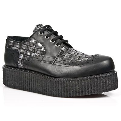  M.2414-C1 ITALI NEGRO TRENZADO BOX PLAMANE CREEPER NEGRO MAT New Rock M.2414-C1  3