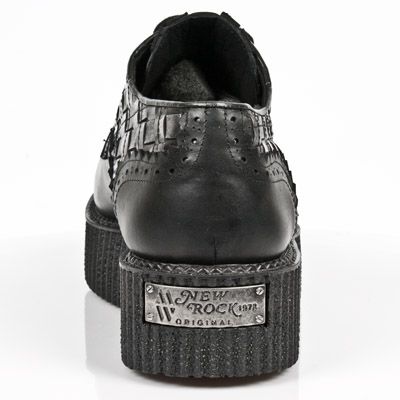  M.2414-C1 ITALI NEGRO TRENZADO BOX PLAMANE CREEPER NEGRO MAT New Rock M.2414-C1  6