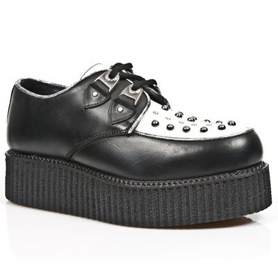  M.2416-C6 ITALI NEGRO NAPA BLANCA BOX PLANE CREEPER NEGRO New Rock M.2416-C6  3