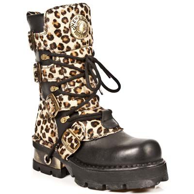  M.373-C43 ITALI NEGRO LEOPARDO PELO MARRON PLANING NEGRO NEW New Rock M.373-C43  3