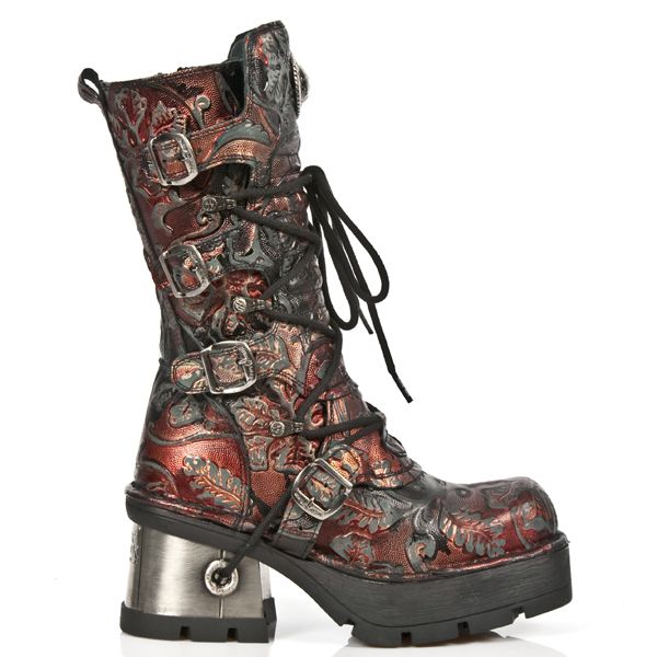  M.373-QS1 VINTAGE FLOWER ROJO, PLANING NEGRO M8 ACERO New Rock M.373-QS1  2